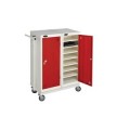 Mobile Trolley - Low two  Door sixteen Shelf Laptop Locke